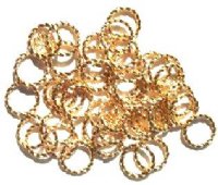 50 10mm Twisted Gold Plated Jump Rings